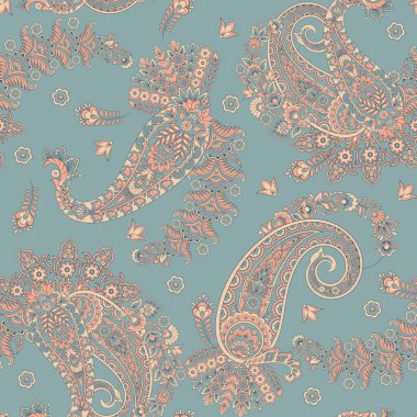 Çiçek desenli, desenli vektör çizimi. pürüzsüz arkaplan