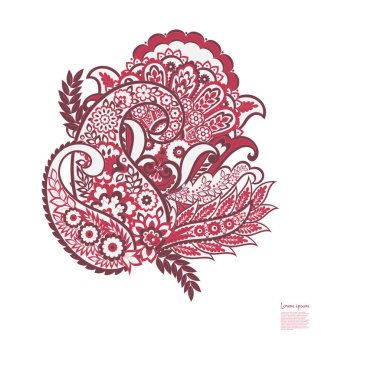 Paisley Floral oriental vector Isolated Pattern