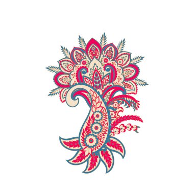 Damask desenli vektör çiçek süsü