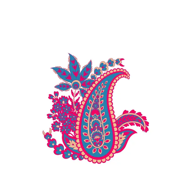 Paisley izole edilmiş. Tasarım için izole edilmiş desenli kart. Çiçek vektör deseni. Nakış işleme çiçek vektör deseni.