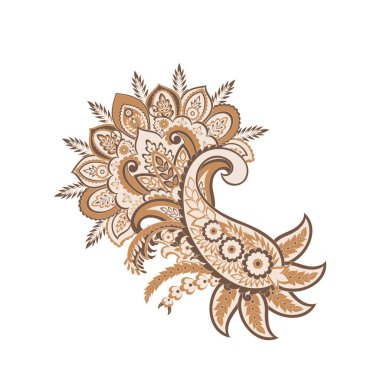 Damask desenli vektör çiçek süsü