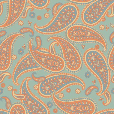 Paisley Vektör Deseni. Kusursuz Çiçeksiz Tekstil Arkaplanı