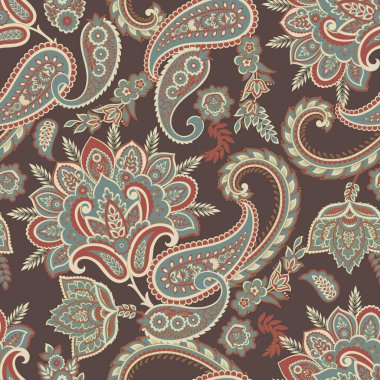 Hint tarzında kusursuz desenli. Çiçek vektör illüstrasyonu