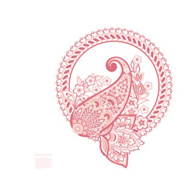 Damask desenli vektör çiçek süsü