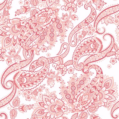Paisley Çiçek Doğulu Etnik Düzen. Kusursuz Vektör Süslemesi. Şam kumaş desenleri.