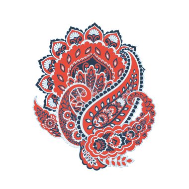 Paisley Vektör Deseni. Çiçekli Asya ResimleriName