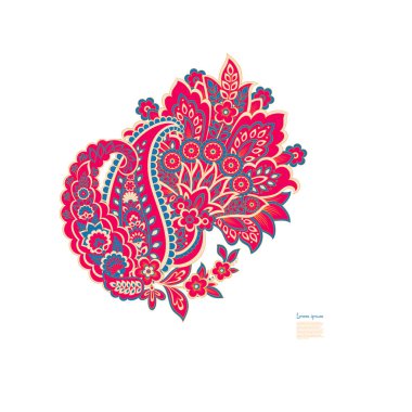 Paisley vektör izole desen. Çiçek Vintage illüstrasyonu