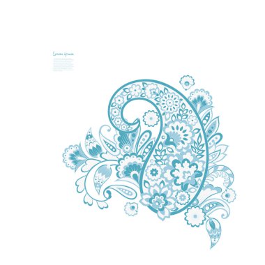 Damask desenli vektör çiçek süsü