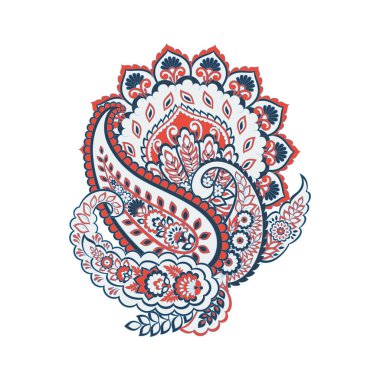 Paisley Vektör Deseni. Çiçekli Asya ResimleriName
