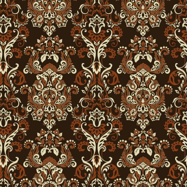 Vektör Barok çiçek deseni. Klasik çiçek süsü. Duvar kağıtları, tekstil, kumaş için klasik dikişsiz doku