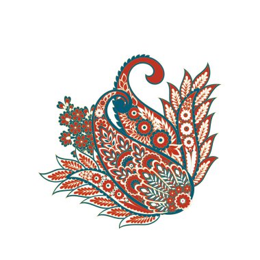 Paisley Vektör Deseni. Çiçekli Asya ResimleriName