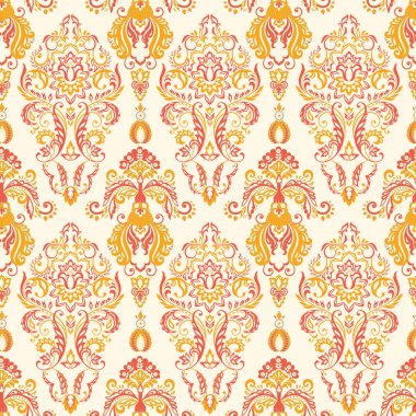 Çiçeksiz, desensiz, klasik bir çiçek. Klasik Barok duvar kâğıdı. Kusursuz vektör arkaplanı