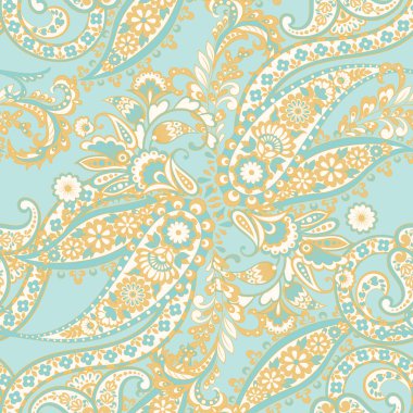 Damask desenli, pürüzsüz vektör deseni. Çiçek bağbozumu arka planı