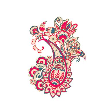 Çiçek desenli renkli vektör süsü. İzole Desen 