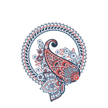 Damask desenli vektör çiçek süsü