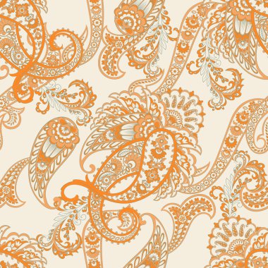 Paisley Damask süsü. Kusursuz Vektör deseni