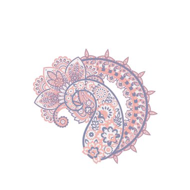 Paisley Vektör Deseni. Çiçekli Asya ResimleriName