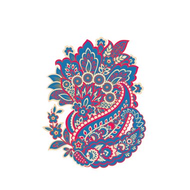 Paisley vektör izole desen. Çiçek Vintage illüstrasyonu