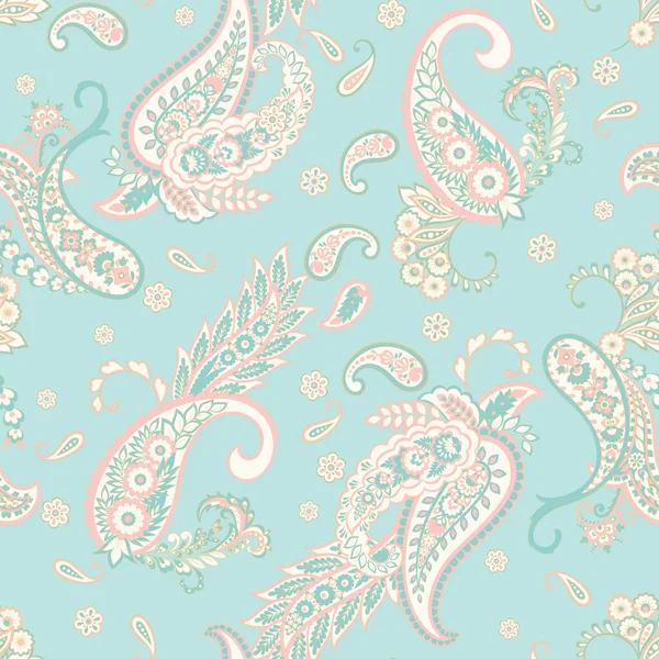 Paisley Çiçek Doğulu Etnik Düzen. Kusursuz Vektör Süslemesi. Hint kumaşlarının süsleme motifleri.