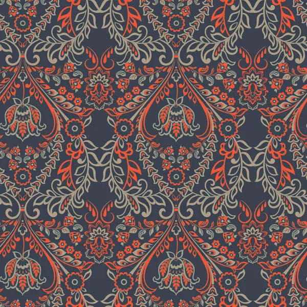 Vektör Barok çiçek deseni. Klasik çiçek süsü. Duvar kağıtları, tekstil, kumaş için klasik doku