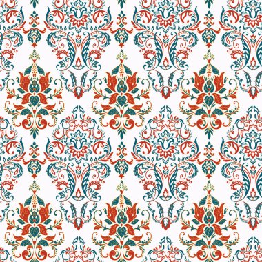 Vektör Barok çiçek deseni. Klasik çiçek süsü. Duvar kağıtları, tekstil, kumaş için klasik dikişsiz doku