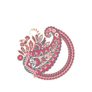 Paisley Çiçek Doğulu Etnik Düzen. Vektör Damask Süslemesi