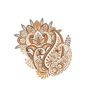 Damask desenli vektör çiçek süsü