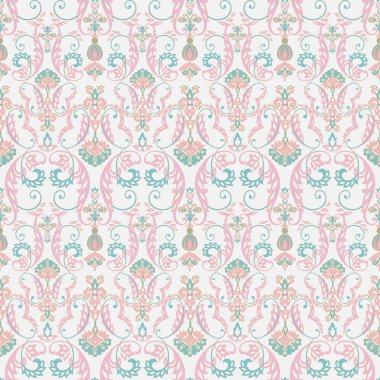 Vektör Barok çiçek deseni. Klasik çiçek süsü.