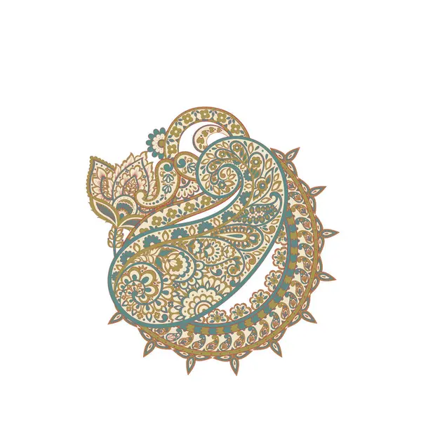 Paisley Çiçek Doğulu Etnik Düzen. Vektör Damask Süslemesi