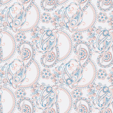 Şal desensiz vektör deseni. Batik biçiminde vintage arkaplan