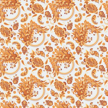 Çiçeksiz desenli desenli şal desenli süs. Asya tekstil biçiminde vektör illüstrasyonu 