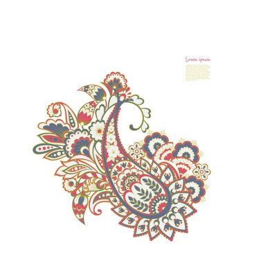 Çiçek desenli renkli vektör süsü. İzole Desen 