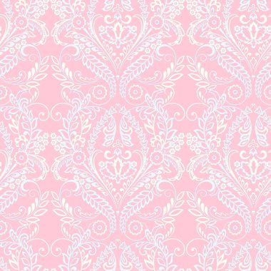 Vektör çiçekli duvar kağıdı. Klasik Barok çiçekli süs. Kusursuz vintage desen