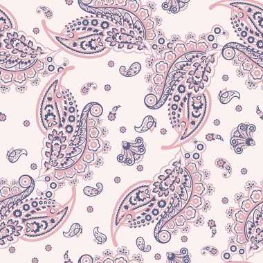 Hint batik tarzında kusursuz Paisley deseni. Çiçek vektör illüstrasyonu