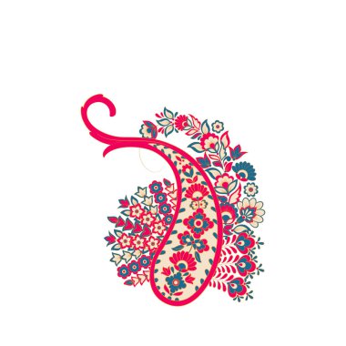 Vektör Paisley Çiçek yalıtılmış süsü