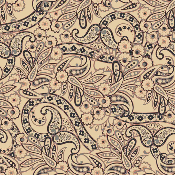 Paisley Stil Florales Nahtloses Muster Vektor Ornamentaler Damast Hintergrund lizenzfreie Stockillustrationen