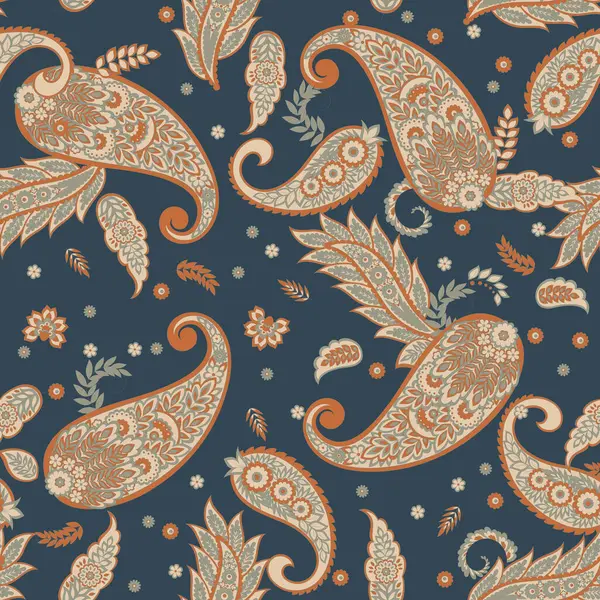 Paisley弗洛里斯东方民族模式 无缝线矢量装饰品 印度织物图案的装饰图案 图库插图