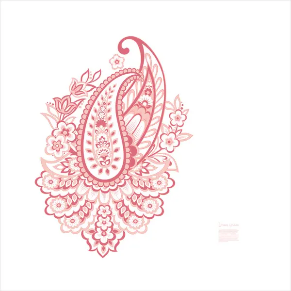 Paisley Floral Oriental Vector Isolated Pattern Gráficos vectoriales