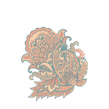 Çiçeksel Hint tarzında Vektör Paisley deseni