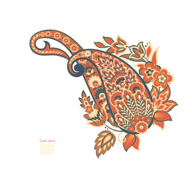 Vector Isolated indian pattern with paisley