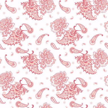 Paisley vektör kusursuz desen. Muhteşem çiçek, yapraklar. Batik tarzı resim. Eski arkaplan