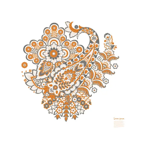 Paisley被隔离了卡与佩斯利隔离为设计 花序向量模式 图库插图