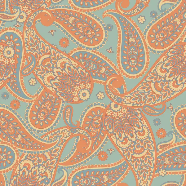 Padrão Vetorial Sem Emenda Paisley Fundo Vintage Estilo Batik Gráficos De Vetores