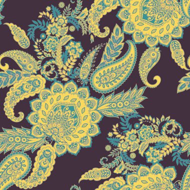 Paisley tarzı, çiçeksiz desen. Vektör Süsleme Arkaplanı