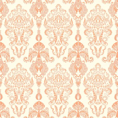 Çiçeksiz, desensiz, klasik bir çiçek. Klasik Barok duvar kâğıdı. Kusursuz vektör arkaplanı