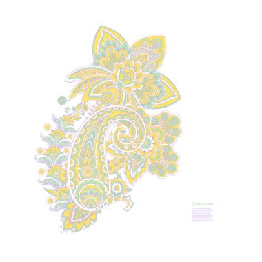 Damask Paisley Floral isolated vector ornament