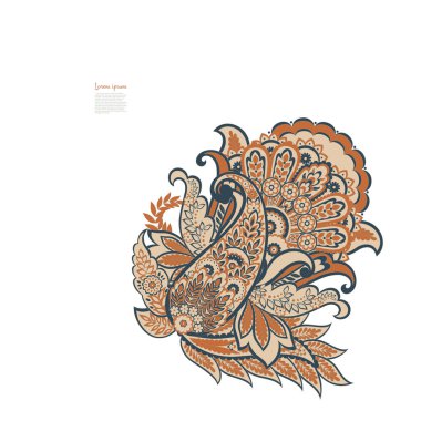 Çiçeksel Hint tarzında Vektör Paisley deseni