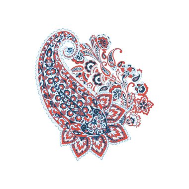 Damask Paisley Çiçek yalıtılmış vektör süsü