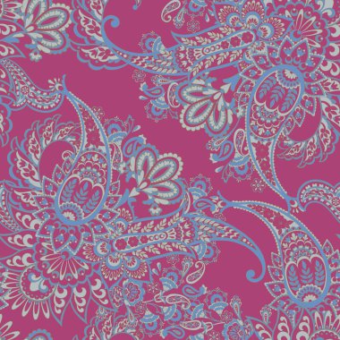 Şal desenli, desensiz bir süs. Çiçek dekoru süsleyin. Vektör illüstrasyonu