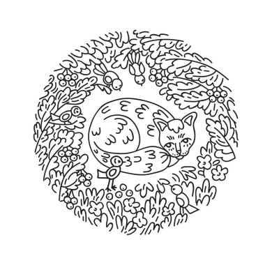 Şirin kediler ve kuşlar izole edilmiş. evcil hayvan vektör çizicisi